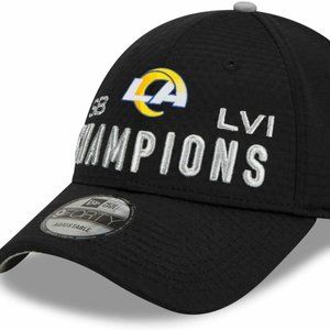 New Era Black LA Rams Super Bowl LVI Champions 9FORTY Snapback Adjustable Hat